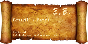 Botyán Betti névjegykártya